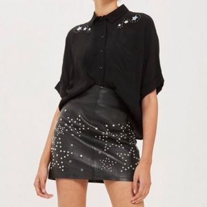 Cropped Topshop blouse with cool space embroidery